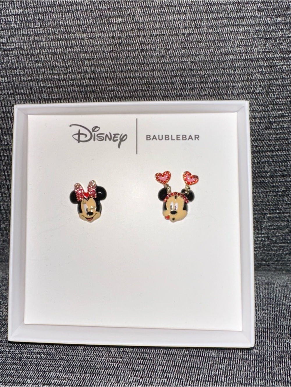 NWT Disney Mickey and Minnie Valentines Baublebar Earrings